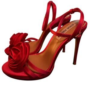Steve Madden Hot Pink Satin Rose Heels – Rare – Size 7M – Never Worn